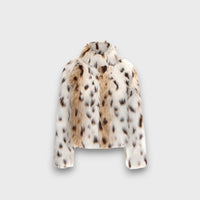 Leoline – Faux-Fur-Jacke im Animal-Design – Hell