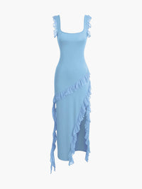 Romina Rüschen Kleid – Blau