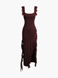 Romina Rüschen Kleid – Braun