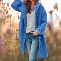 Sofia-  Flauschige Outdoorjacke – Blau