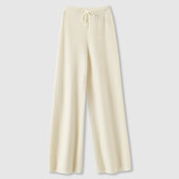 Amoretti Cashmere Wide-Leg Pants – Beige