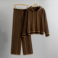 ILSE - KAPUZENPULLOVER-SET MIT HOSE – Braun