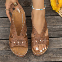 Livia | Elegante Keilsandalen Damen Chic – Dunkelbraun