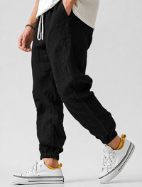 Hendrik | Herren Leichte Jogger Sommerhose – Schwarz