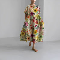 Sommerkleid für Damen – Luftiges Maxikleid im Tunikastil mit Print – Mehrfarbig