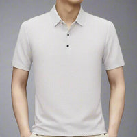 HUGOS Polo Shirt | Atmungsaktives Herren Poloshirt Kurzarm | Leichtes Sommer Mesh Polo Hemd – Weiß