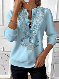 Nina | Halbzip-Jumper Damen cozy & komfortabel – Hellblau