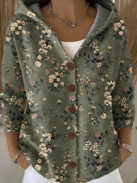 Shaharit - Eleganter Gemütlicher Strickjacke Mit Knöpfen – Grün
