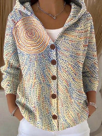 Shaharit - Eleganter Gemütlicher Strickjacke Mit Knöpfen – Hellgelb