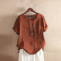 Sophie | Lässige Relaxed Fit Sommerbluse – Braun
