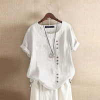 Sophie | Lässige Relaxed Fit Sommerbluse – Weiß
