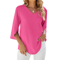 Sophie | Stilvolle Sommerbluse mit V Ausschnitt – Rosa