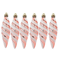 Spiralornamente | Weihnachtskugel-Anhänger-Set – Roségold