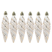 Spiralornamente | Weihnachtskugel-Anhänger-Set – Champagnergold