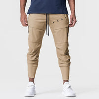 Jogginghose für Herren - Slim fit Cargohose mit elastischem Bund für den Sommer – Khaki