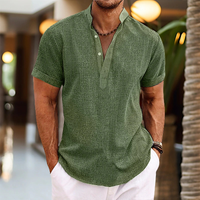Pablo | Herren Henley Hemd mit Stehkragen – Grün