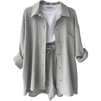 Leonie | Lässiges Baumwoll-Loungewear-Set – Hellgrau