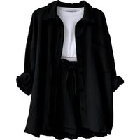Leonie | Lässiges Baumwoll-Loungewear-Set – Schwarz