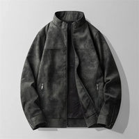 STEPHAN - LEDERJACKE MIT REIßVERSCHLUSS – Schwarz