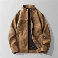 STEPHAN - LEDERJACKE MIT REIßVERSCHLUSS – Braun
