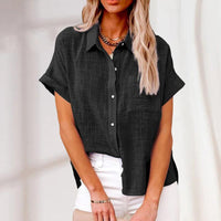 Stephanie | Entspannte leichte Sommerbluse – Schwarz