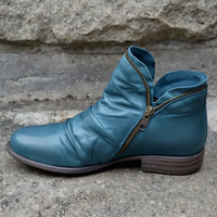 Ingrid | Bequeme Reißverschluss Stiefeletten – Blau