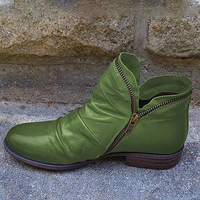 Ingrid | Bequeme Reißverschluss Stiefeletten – Grün