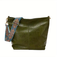 Stilvolle Damen-Ledertasche, elegantes Design, geräumiges Inneres – Grün