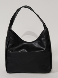 Stilvolle Damen-Schultertasche aus praktischem veganem Leder – Schwarz