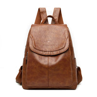 Stilvoller Damen-Diebstahlschutz-Rucksack, vielseitiges Design, strapazierfähiges Material – Gelbbraun
