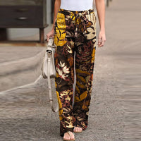 LAYLA - Elegante Vintage-Jogger – Graue Blätter