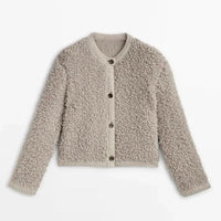 Grete | Kuschelige Wandelbare Strickjacke – Khaki