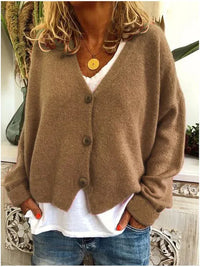 Annelie | Lockere Feminine Strickjacke – Khaki