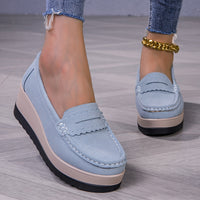 StrideLux™ – Bequeme Plateau Loafer für Damen – Blau