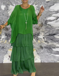Shina™ - Elegantes Fließendes Maxikleid – Hellgrün