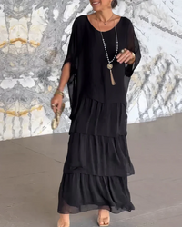 Shina™ - Elegantes Fließendes Maxikleid – Schwarz