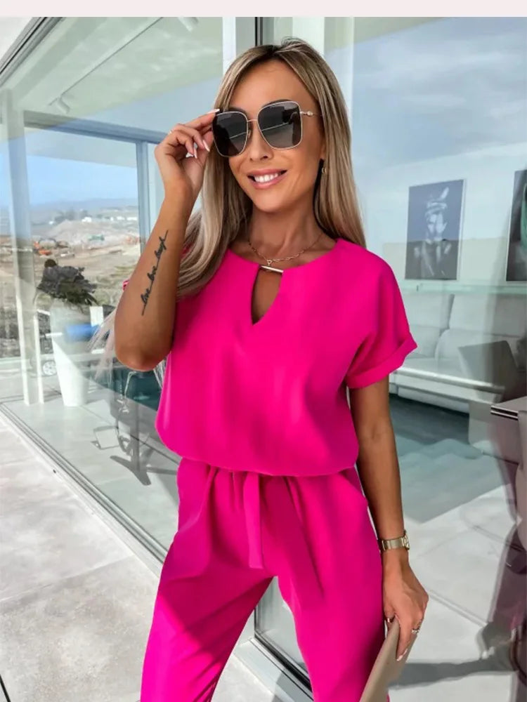 Ivana - Sommer Kurzarm Jumpsuit