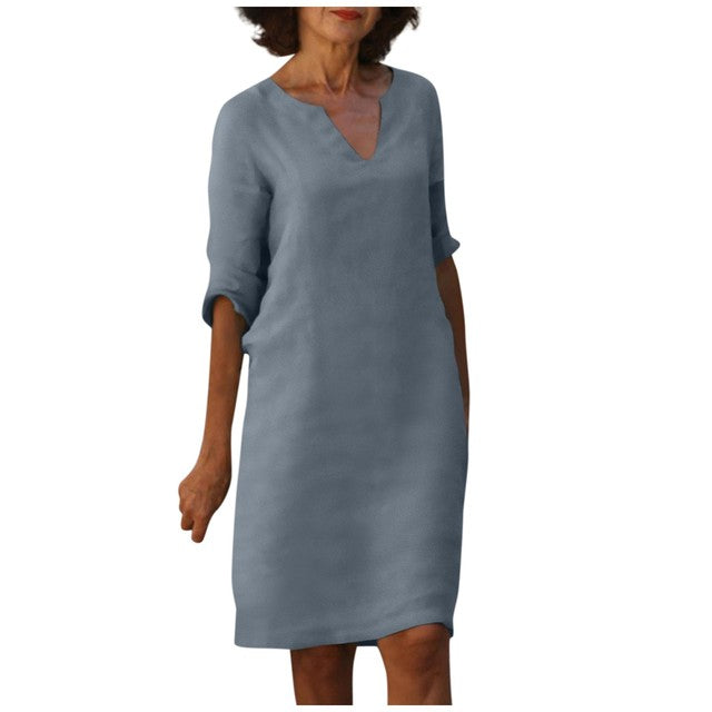 Yasmin - Elegantes V-Ausschnitt-Kleid