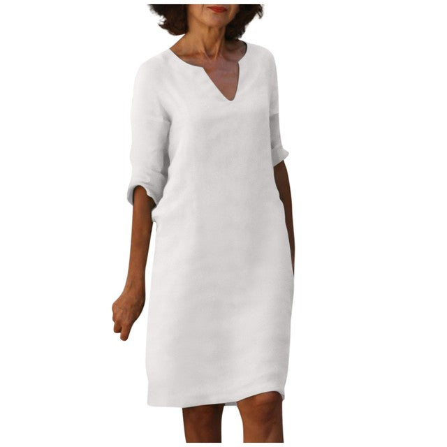 Yasmin - Elegantes V-Ausschnitt-Kleid