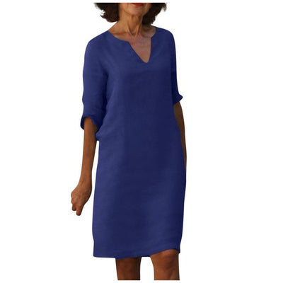 Yasmin - Elegantes V-Ausschnitt-Kleid