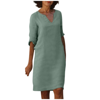 Yasmin - Elegantes V-Ausschnitt-Kleid