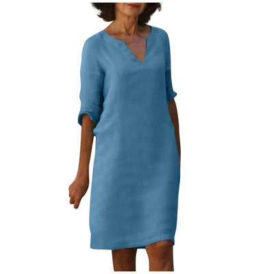 Yasmin - Elegantes V-Ausschnitt-Kleid