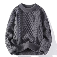 Gemütlicher Pullover aus Kabelstrick – Grau
