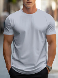 T-Shirt Basic Herren Rundhals Kurzarm – Grau