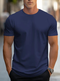 T-Shirt Basic Herren Rundhals Kurzarm – Marine