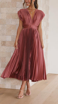 Alexis - Elegantes Faltenkleid – ROSAROT