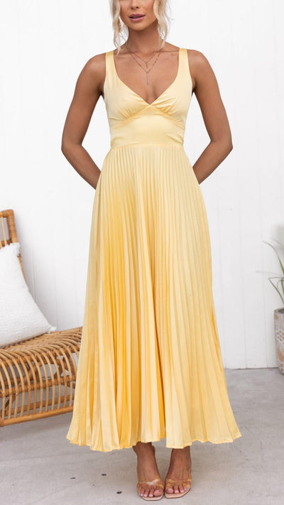 Aurélie™ – Luftiges Plissiertes Kleid für sonnige Anlässe