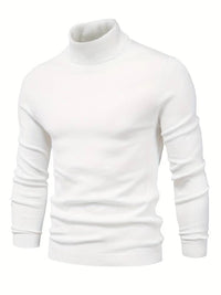 Hochwertiger Herren Rollkragenpullover | Slim Fit | Weiche Merinowolle – Weiß