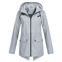Wasserdichte Damen Regenjacke mit Kapuze - Leicht & Windfest – Grau