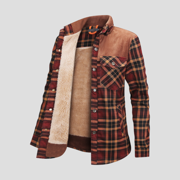 Mirandi | Karierte Knopfjacke mit Fleece-Innenseite für Damen